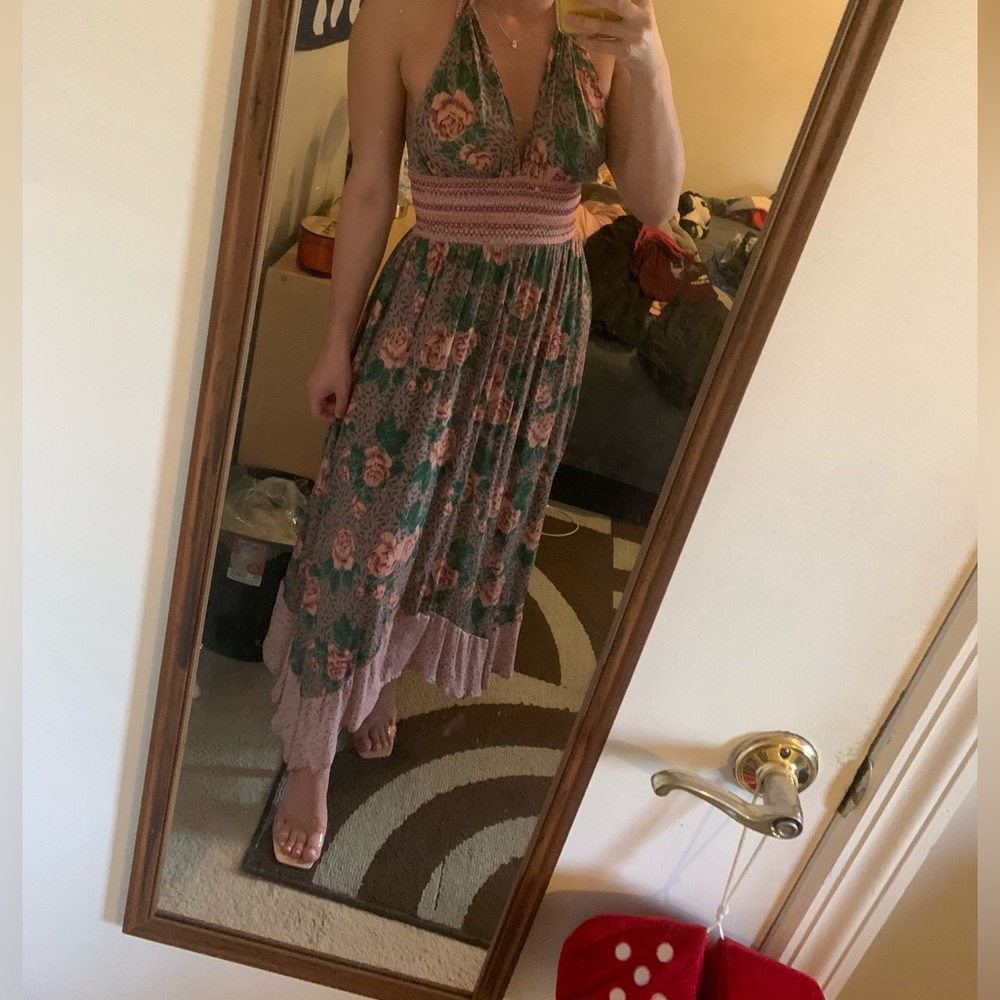 Buckle Halter Tie Dress